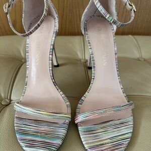 Stuart Weitzman Pastel Striped Heels